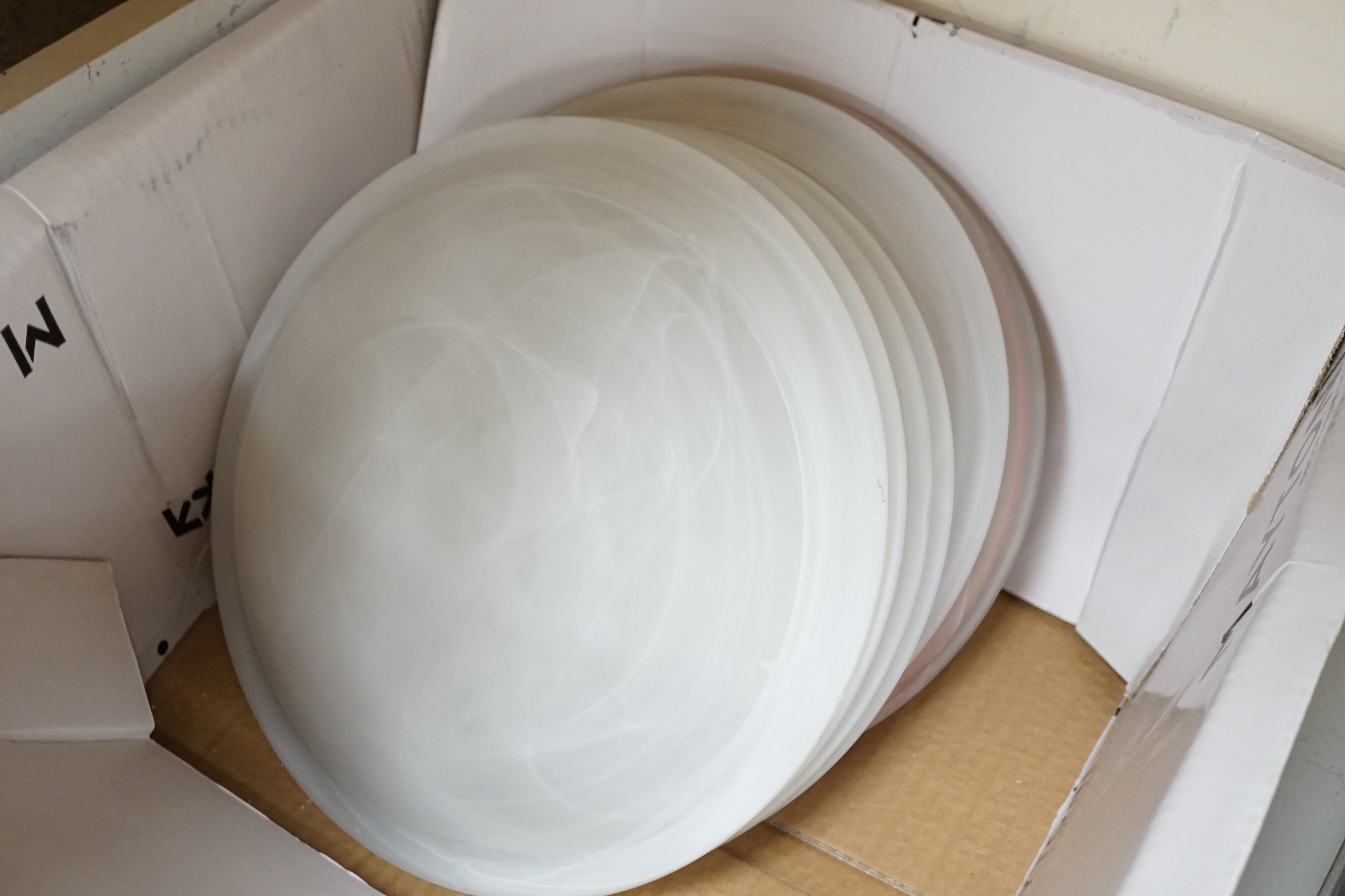 A set of six Murano glass ceiling shades and light fittings